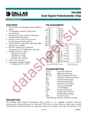 DS1868E-100+T&R datasheet  